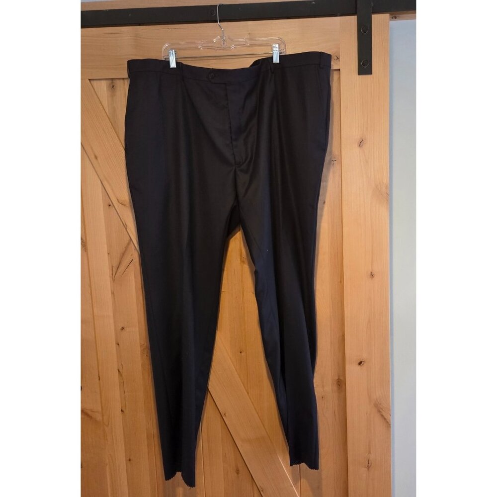 New! Joseph Abboud Wool Dress Pants Size 53x36 Blue Flat Front Unhemmed Lucky